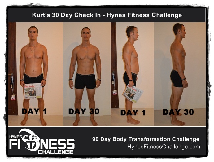 Kurt's 30 Day Progress for Hynes Fitness Challenge