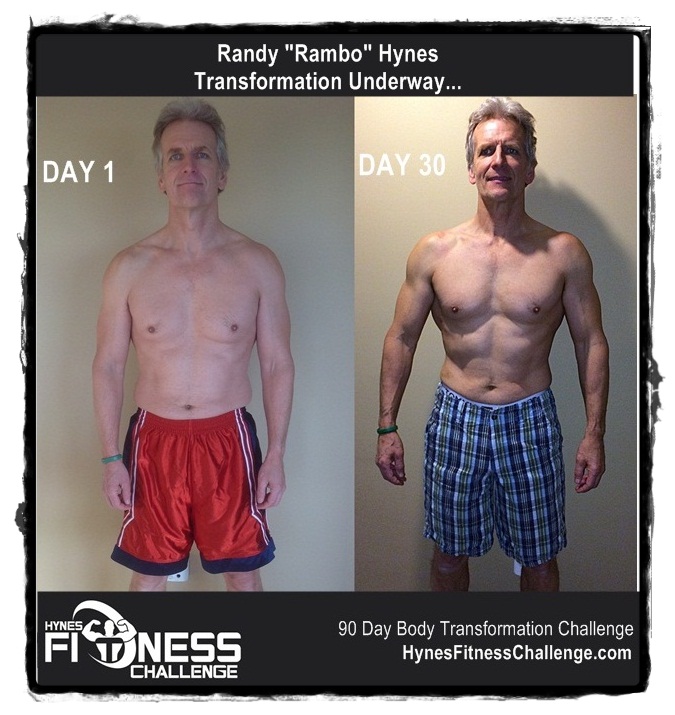 30 day transformation of Randy at Hynes Fitness Challenge